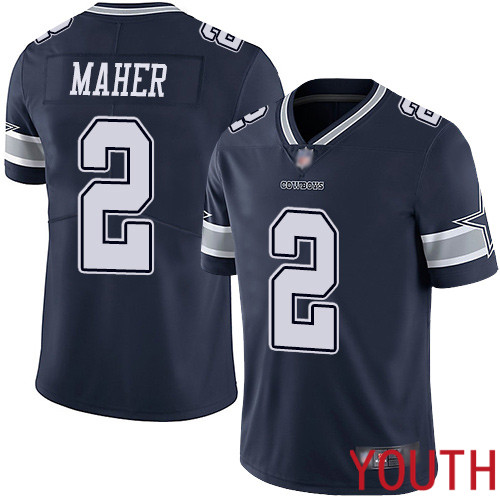 Youth Dallas Cowboys Limited Navy Blue Brett Maher Home #2 Vapor Untouchable NFL Jersey->youth nfl jersey->Youth Jersey